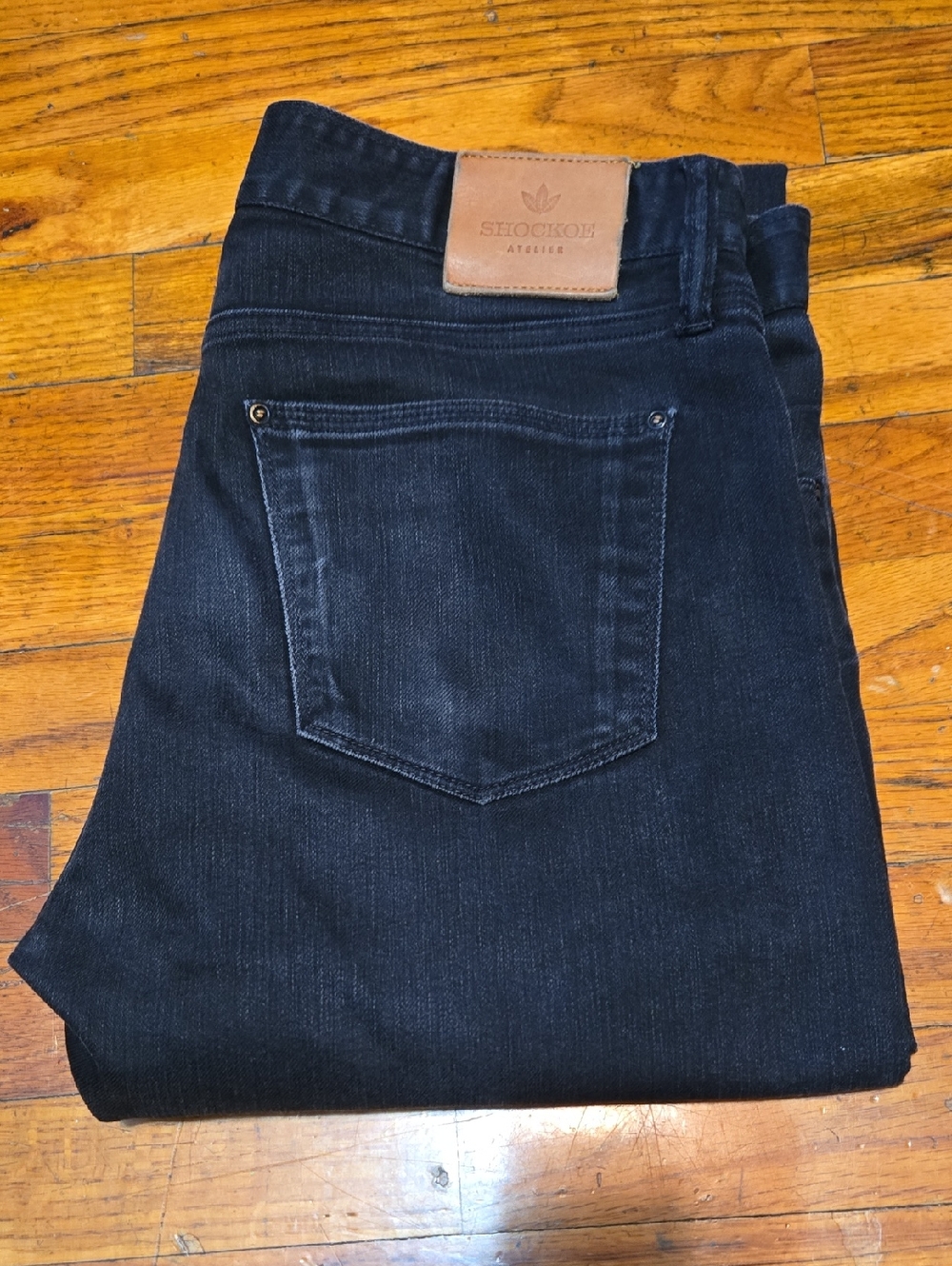 SHOCKOE Atelier Selvedge Jeans Slim Stretch Candiani Button Fly 32X33 Denim USA